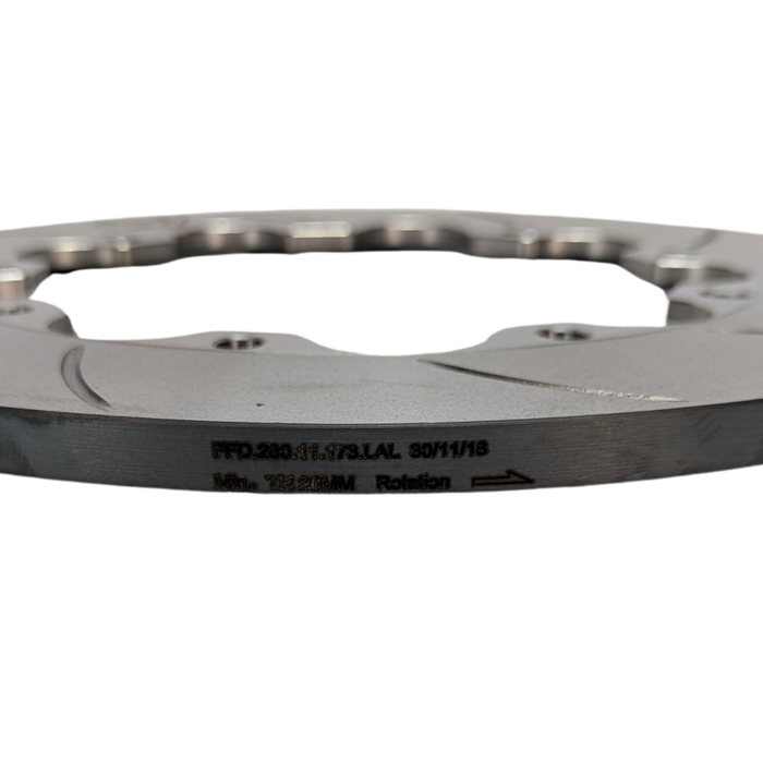 FFD.280.11.173.LAL/R | Forza Solid Flat Slotted Discs 280x11mm 173mm PCD (Pair)